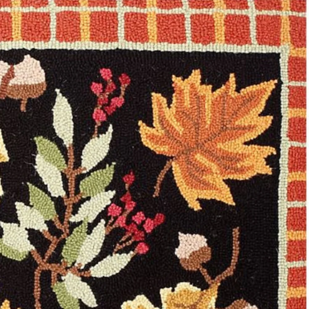 Valerie Parr Hill 100% Wool 2' x 3' Fall Accent Rug/Autumn Leaves/EUC!